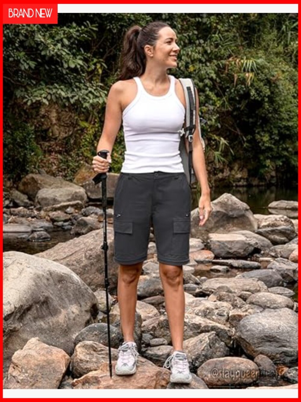 Convertible Hiking Pants Lightweight Quick Dry Stretch Zip Off 7 Pockets - Picture 3 of 7